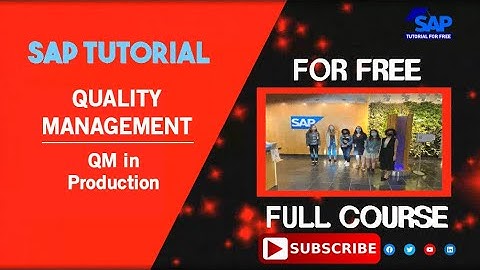 SAP Quality Management | SAP QM in Production | SAP Tutorial For Free | SAP Software Full Tutorial