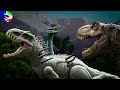 Indominus Rex VS T-Rex VS Therizinosaurus 🦖Battle of Giant Dinosaurs| Jurassic World