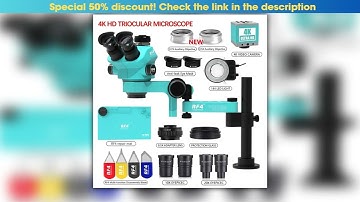 RF4 Trinocular Stereo Microscope Set 360 Rotation Articulating Arm Stands Phone Soldering PCB