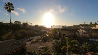 Beach view of the sunset from the Moonlight Beach Motel.  Encinitas, California
