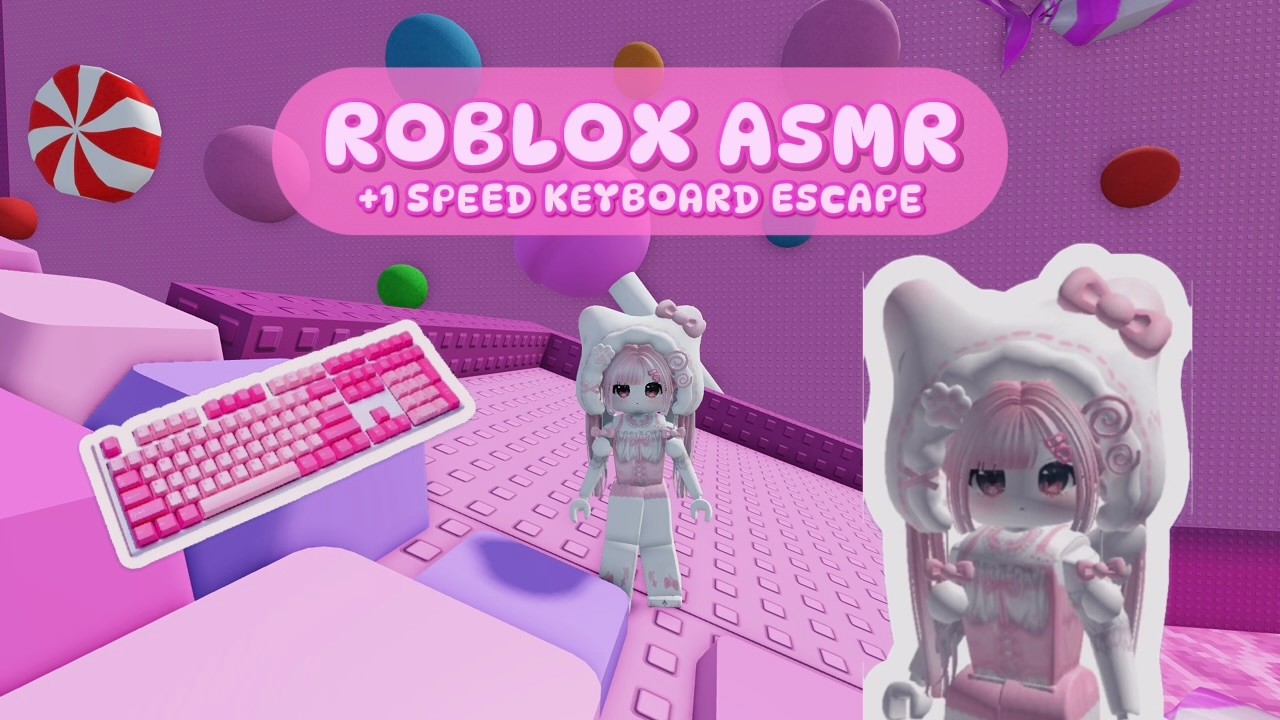 Roblox ASMR playing +1 speed keyboard escape 🩷
