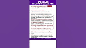 Caregiver Interview Questions and Answers