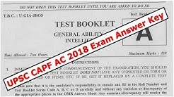 UPSC CAPF AC 2018 Exam Answer Key and Analysis of Polity & Current Affairs - GS Paper 1 by VeeR