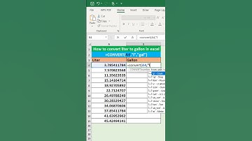 How to Convert Liter into Gallon in Excel
