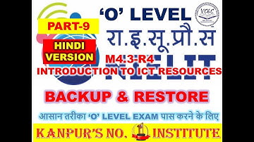 BACKUP AND RESTORE OPERATIONS  O LEVEL M4 3 R4 INTRODUCTION TO ICT RESOURCES