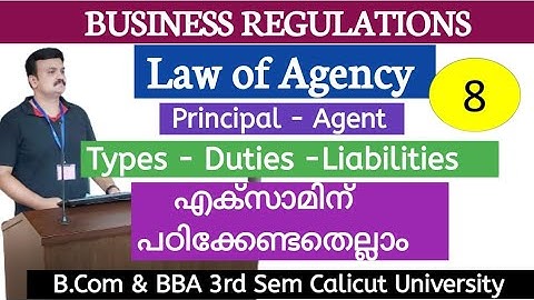 Business Regulations/Contract of Agency/Calicut University B. Com/BBA 3rd sem