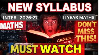 Maths new syllabus 2026-27 Inter 2nd Year Maths 2026–27 New syllabus released I BOARD Exams