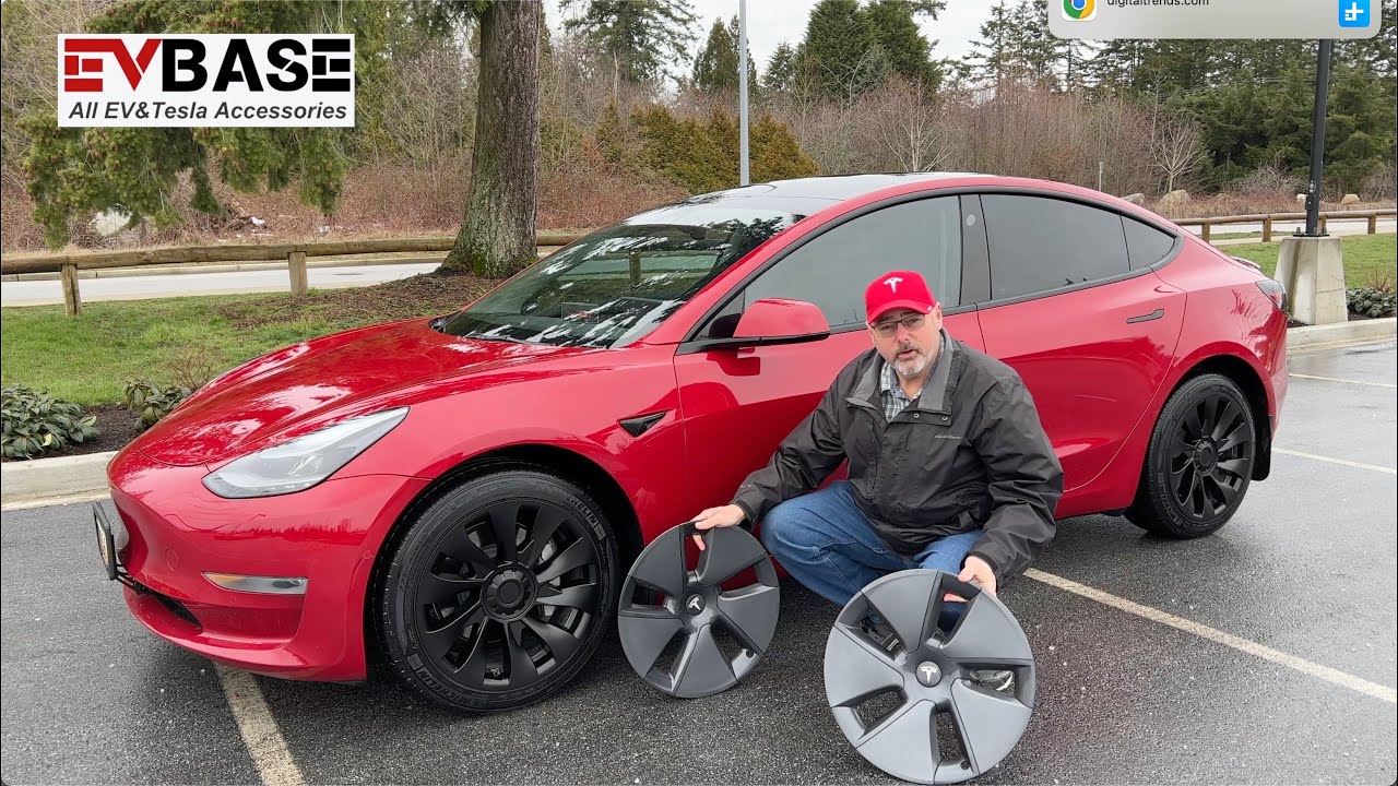 EVBASE Uberturbine Wheel Covers for Tesla Model 3 - YouTube