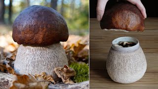 DIY Incredible Boletus Mushroom Crafted From Jars and Paper Mache!