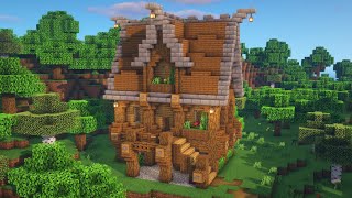 Minecraft : How to build a Medieval Survival House Tutorial (#1)