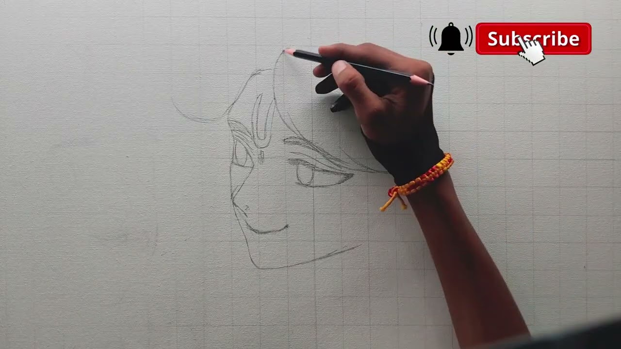 Radha Krishna Painting  outline on canvas 