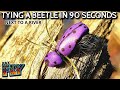 Speed tying a beetle dry fly by a beautiful river flytying dryflies beetles