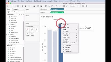 How to generate a pie chart quickly and show % of sales