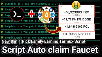 Nuyul 8 in 1 Pick family Script Earning Auto Claim Faucet Via Termux 2025 - Bypass Captcha💯