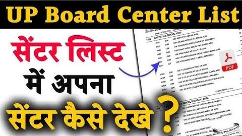 UP board exam center list 2023/UP board center list 2022-23ka Central list download kaise karen