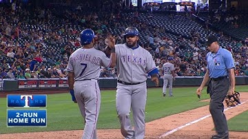 TEX@SEA: Fielder clubs a two-run homer to left-center