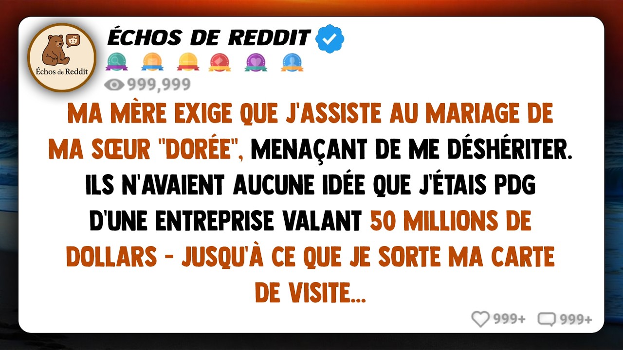 Ma mère a exigé que j'assiste au mariage de ma sœur 