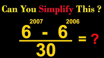A Brilliant Power Division Question 6^2007-6^2006/30 @mathsmood