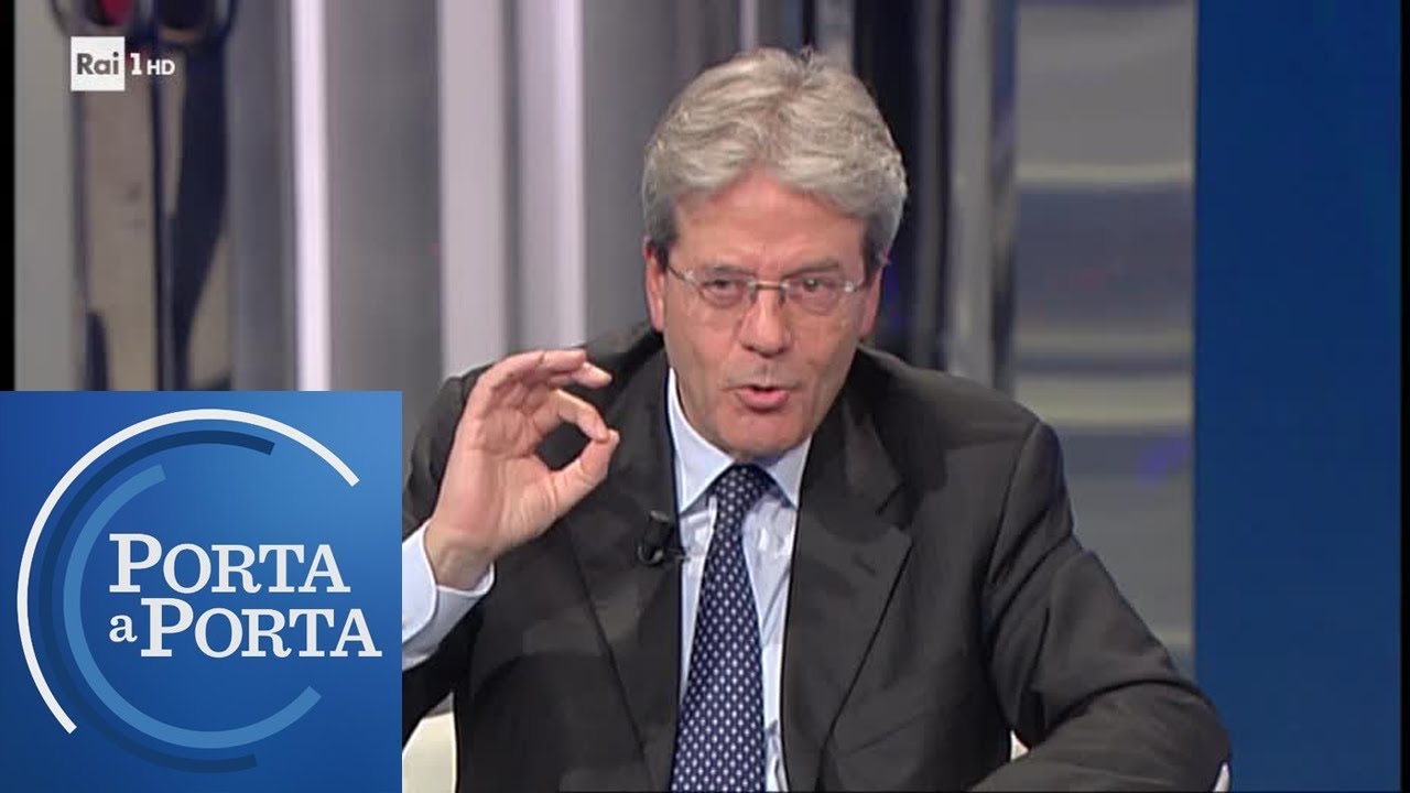 Umbria, Marini conferma le dimissioni: l'opinione di Paolo Gentiloni - Porta a Porta 20/05/2019
