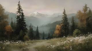 Information Misty Mountain Forest Oil Paintings | Alpine Meadow in Autumn | 4K Vintage TV Art | 2 Hours News