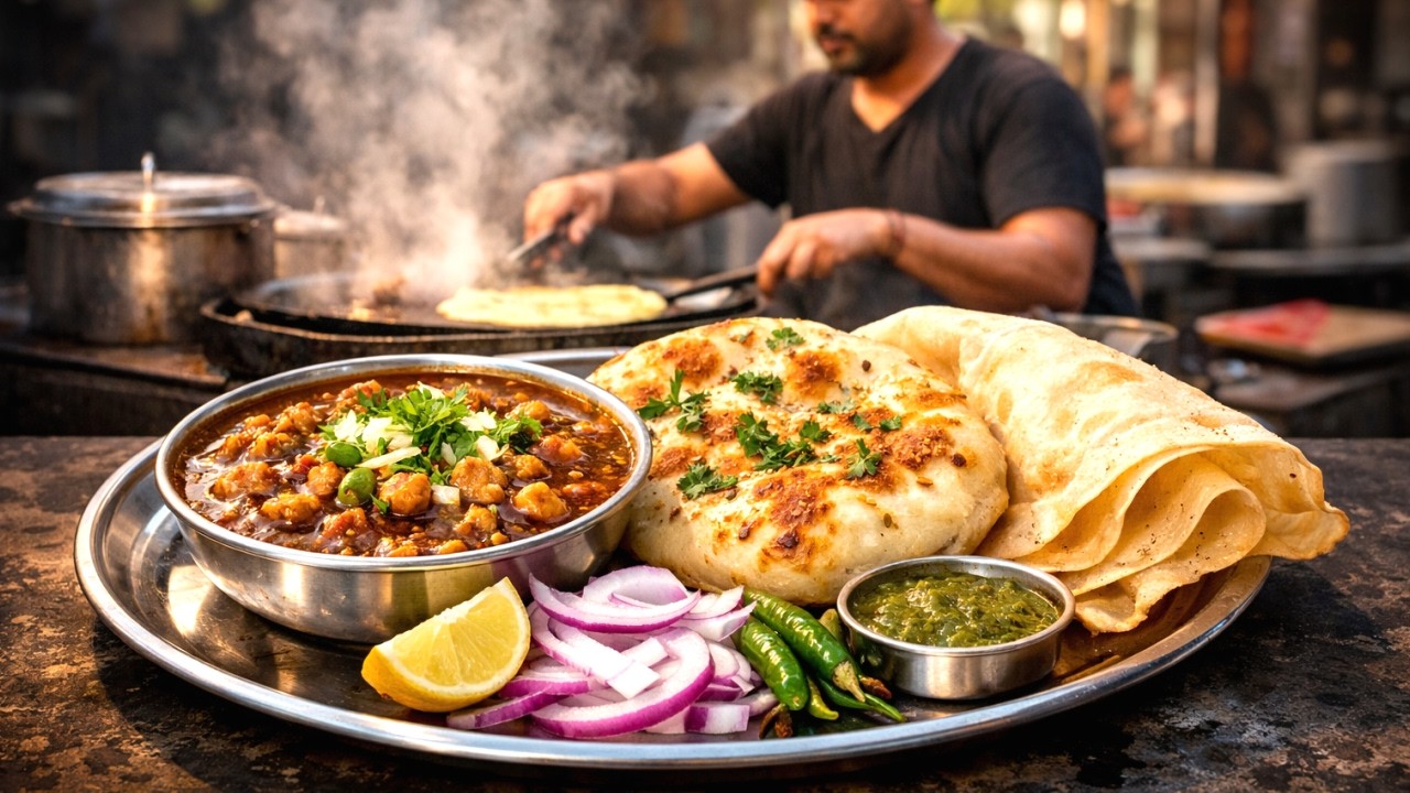 Chole Kulche with Rumali Roti 🔥Amazing Indian Street Food Making - YouTube