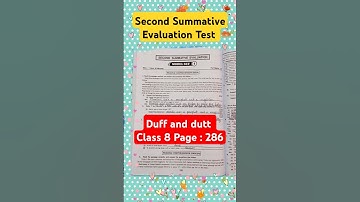 Class 8 Duff and Dutt page 286 | Second Summative Evaluation Test | MODEL SET 1 #shorts