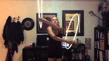 Twin Tutorial: split weave-3 viewpoints. Right hoop-reverse; left hoop-forward. Alternate arm on top