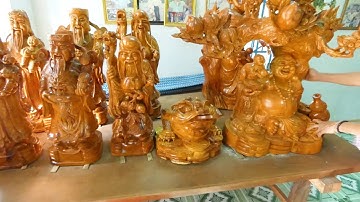 Tượng Gỗ Mít Giá Rẻ - Phúc lộc Thọ - Di Lặc - Đạt Ma Sư Tổ - Cóc Tiên