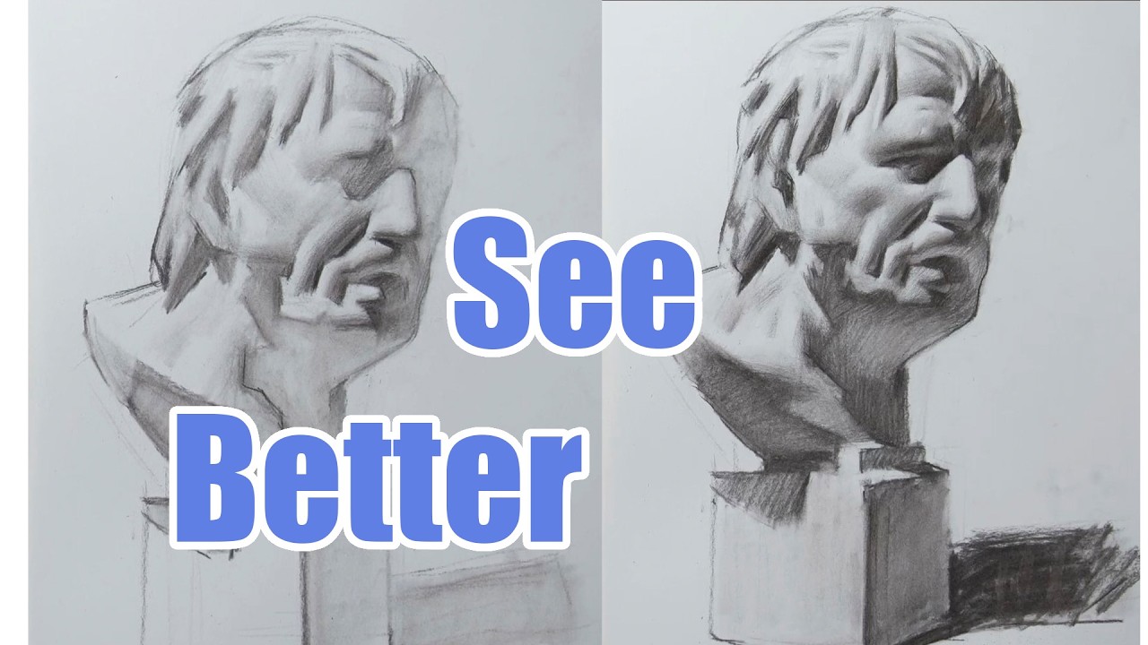 Cast Reference Charcoal Plaster Cast Study Step by Step - YouTube