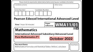 Edexcel IAL Maths - P1 - October 2022