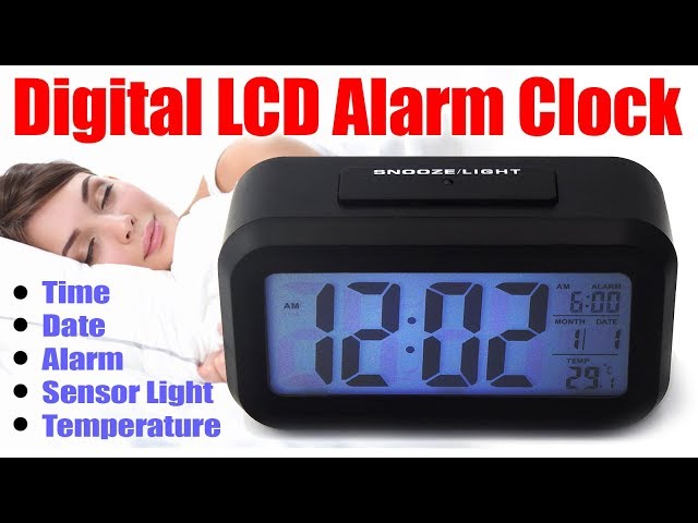 Mainstays Black Digital Alarm Clock with LED Backlight and Easy-to-Read LCD  Display
