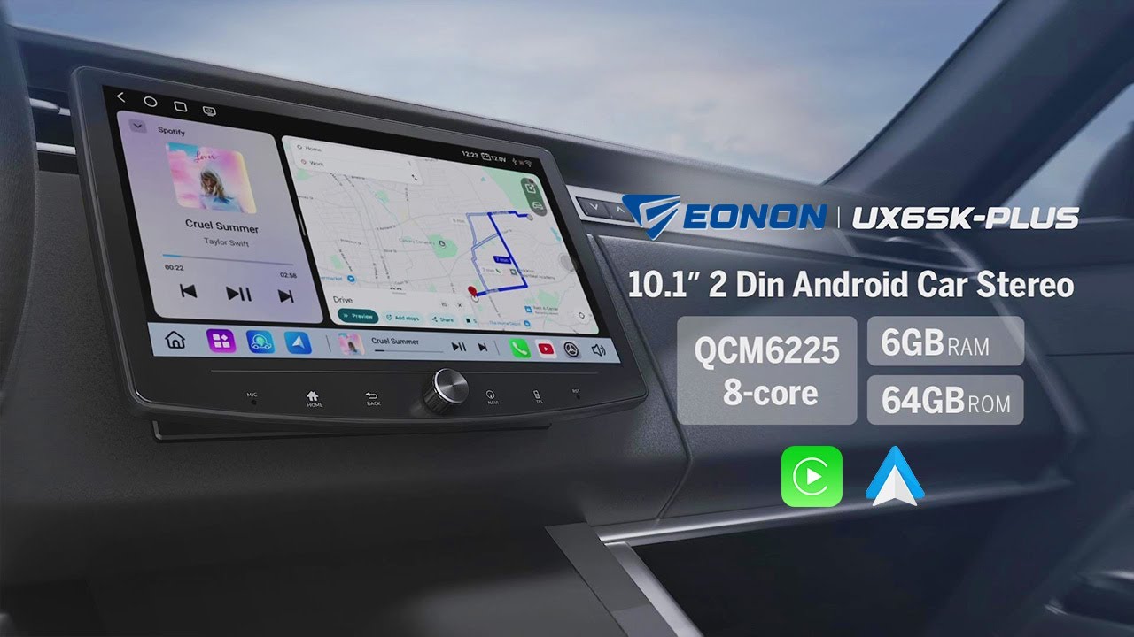 10.1 Inch Q-LED CarPlay & Android Auto Car Stereo | Eonon UX6SK-PLUS