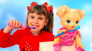 Arina wake up and play with  Baby Alive doll Morning Routine