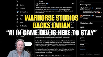 Warhorse Studios Co-Founder Backs Larian Studios, Says AI In Game Dev Is Here To Stay