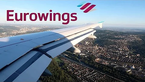 [Onboard] Eurowings Airbus A319 *morning* landing ✈ Stuttgart Airport