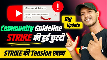 Youtube Community Guideline Big Update ! Remove warning strike ! tension खत्म