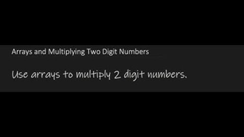 08-01: Arrays and Multiplying 2 Digit Numbers | 4th Grade | SS Multimedia