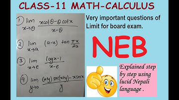 2.Class-11 Math-Calculus(LIMIT)-four very important NEB questions