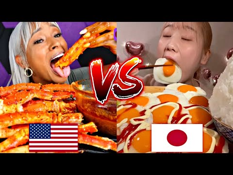 AMERICAN VS JAPANESE MUKBANG! 🇺🇸🆚🇯🇵😲😱🤯