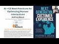 AI + Customer Experience Best Practices to Optimize Human Interactions Jeofrey Bean CX speaker
