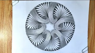 Pattern 548|Zentangle|Zentangle art|Zendoodle art|Zenfloral art|Line art|Illusion art|Floral art