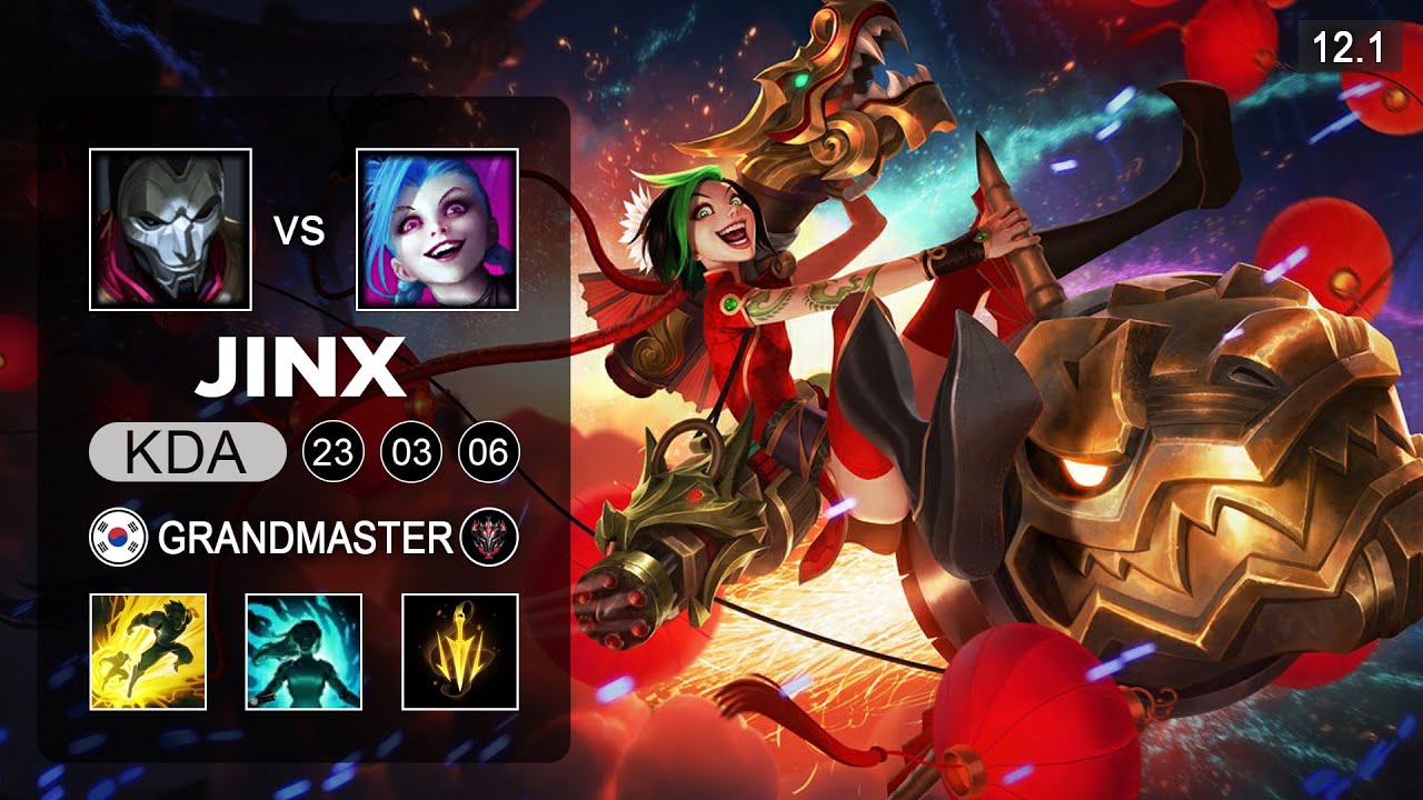 Jinx ADC vs Jhin - KR Grandmaster - Season 12 Patch 12.1