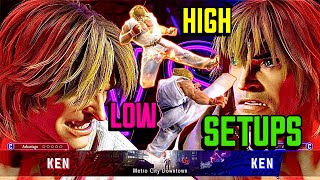 SF6 ~ KEN High, Low, Throw SETUPS & MIX UPS - SF6 KEN Setups [ Ken SF6 Guide 💡]