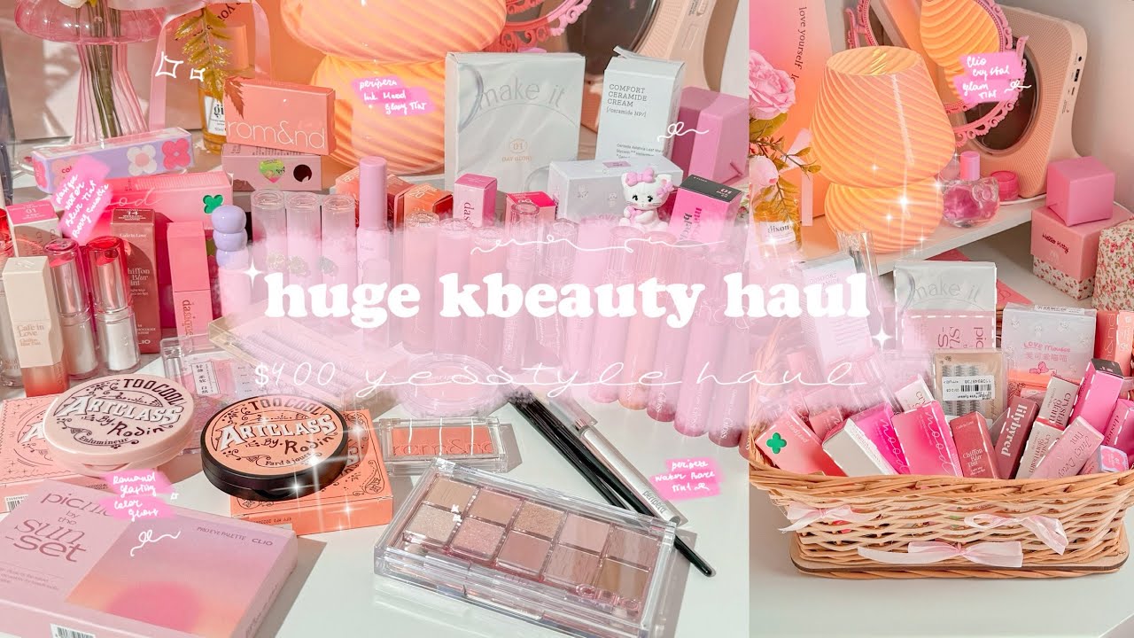 $400 kbeauty haul 🌸 huge kbeauty haul | rom&nd, clio, peripera, dasique, flortte, lilybyred…