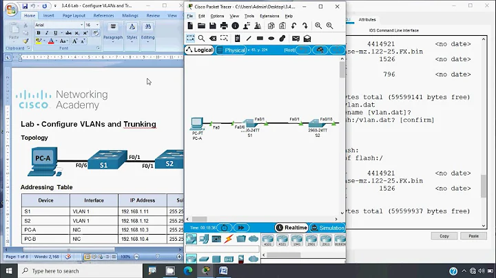 3.4.6 Lab - Configure VLANs and Trunking