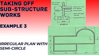 How To Measure Substructure Works For A Building  With A  Semicircle In The Plan