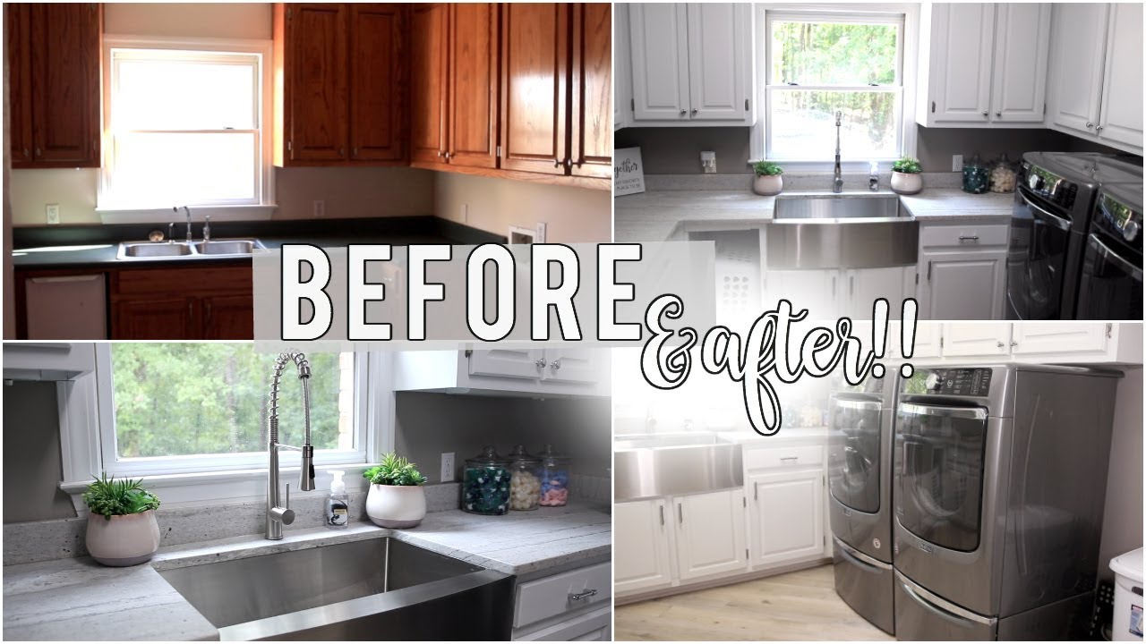 Laundry Room Makeover | Before & After Tour! #HouseToHome - YouTube