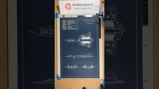 Shop custom blueprints of planes, cars, sailboats #customart #penplottermachine #engineeringdesign