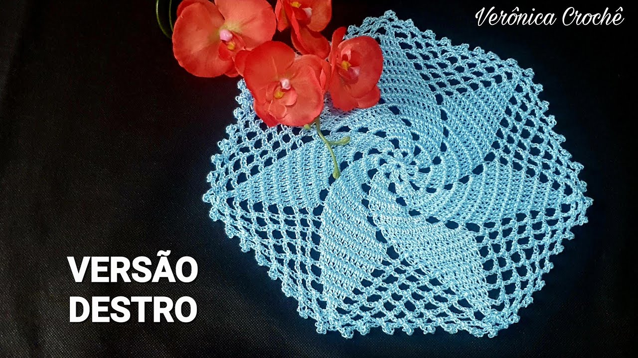 💙🦋Toalhinha de croche espiral  com fio de seda/Passo a passo/Para iniciantes(Versão destro)