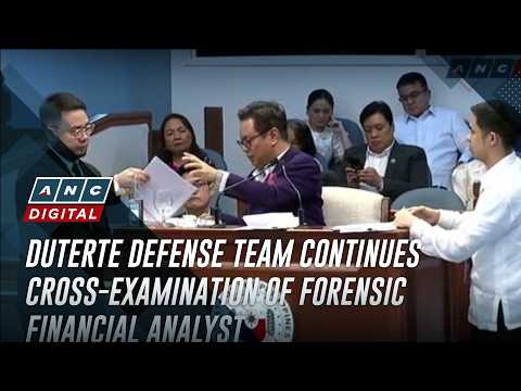 Duterte defense team continues cross-examination of forensic financial analyst | ANC
